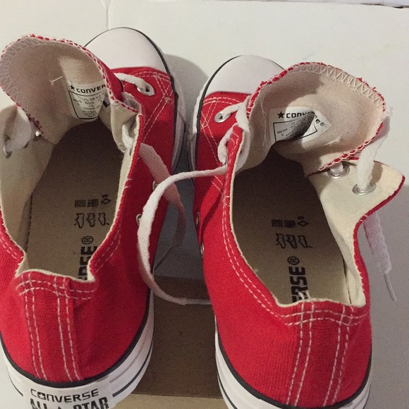 Converse All StarsRed Shoes Womans 7.5 Mens 6 - Picture 7 of 8